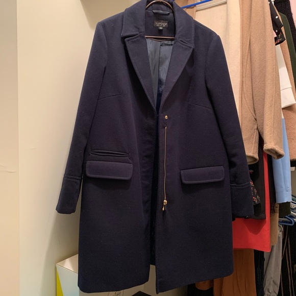 Topshop Navy Blue Coat - Picture 2 of 6